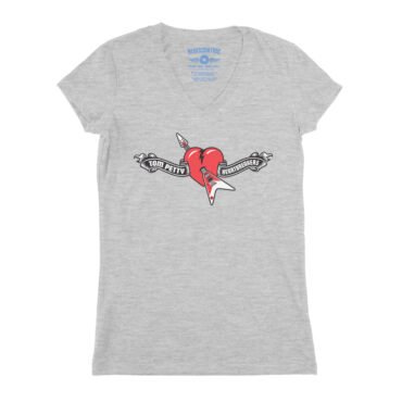 Tom Petty Hard Lines Logo V-Neck T Shirt - Women's - Athletic Heather