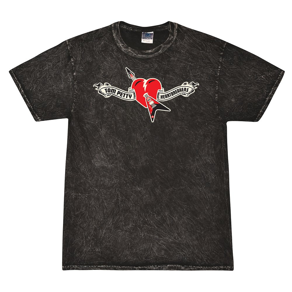 Tom Petty Hard Lines Logo Mineral Wash Shirt - Black - Black