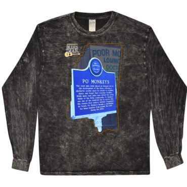 Po Monkeys Mississippi Blues Trail T-Shirt - Black Mineral Wash - Black