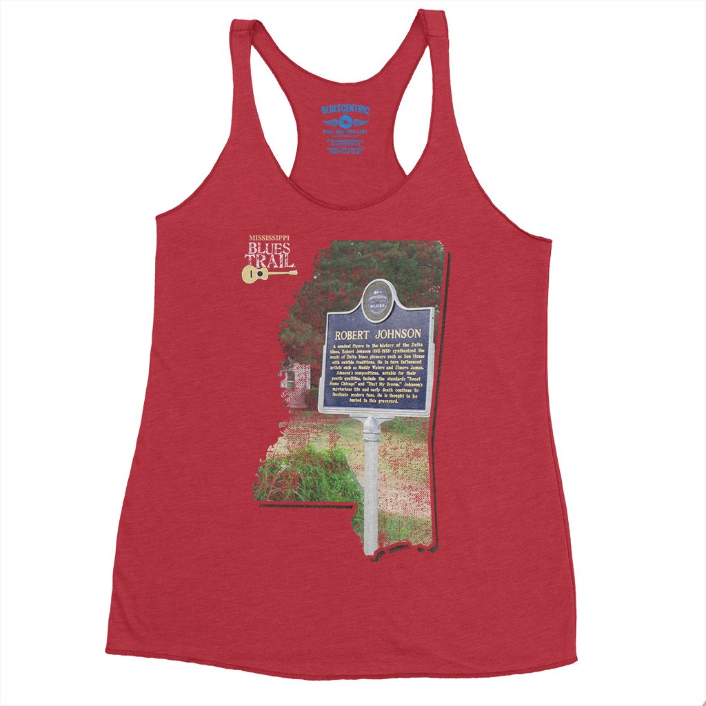 Robert Johnson Mississippi Blues Trail Racerback Tank - Women's - Vintage Red