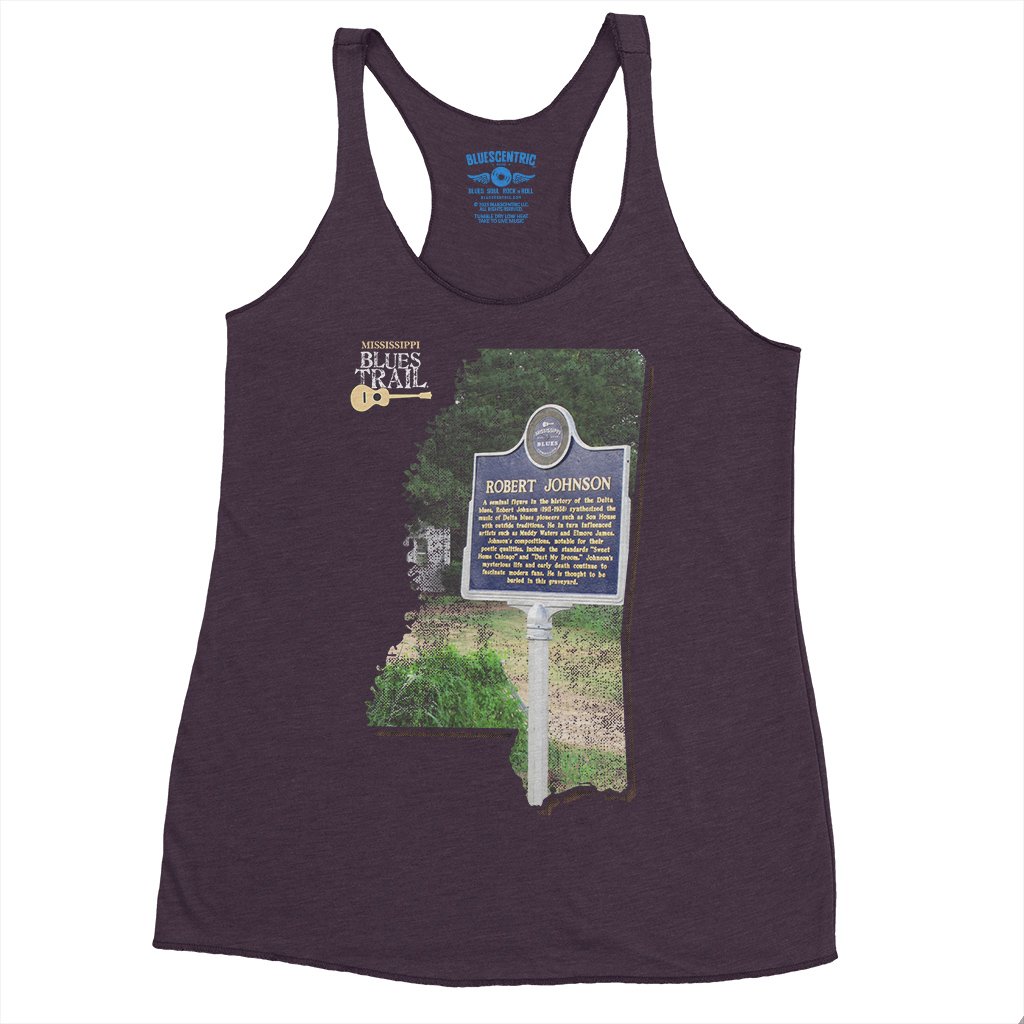 Robert Johnson Mississippi Blues Trail Racerback Tank - Women's - Vintage Purple