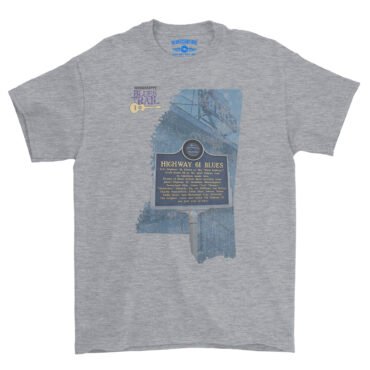 Highway 61 Blues Trail Marker T-Shirt - Heavy Cotton - Athletic Heather