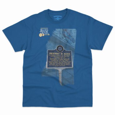 Highway 61 Blues Trail Marker T-Shirt - Men's Big & Tall - Royal