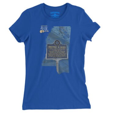 Highway 61 Blues Trail Marker Ladies T-Shirt - Relaxed Fit - True Royal