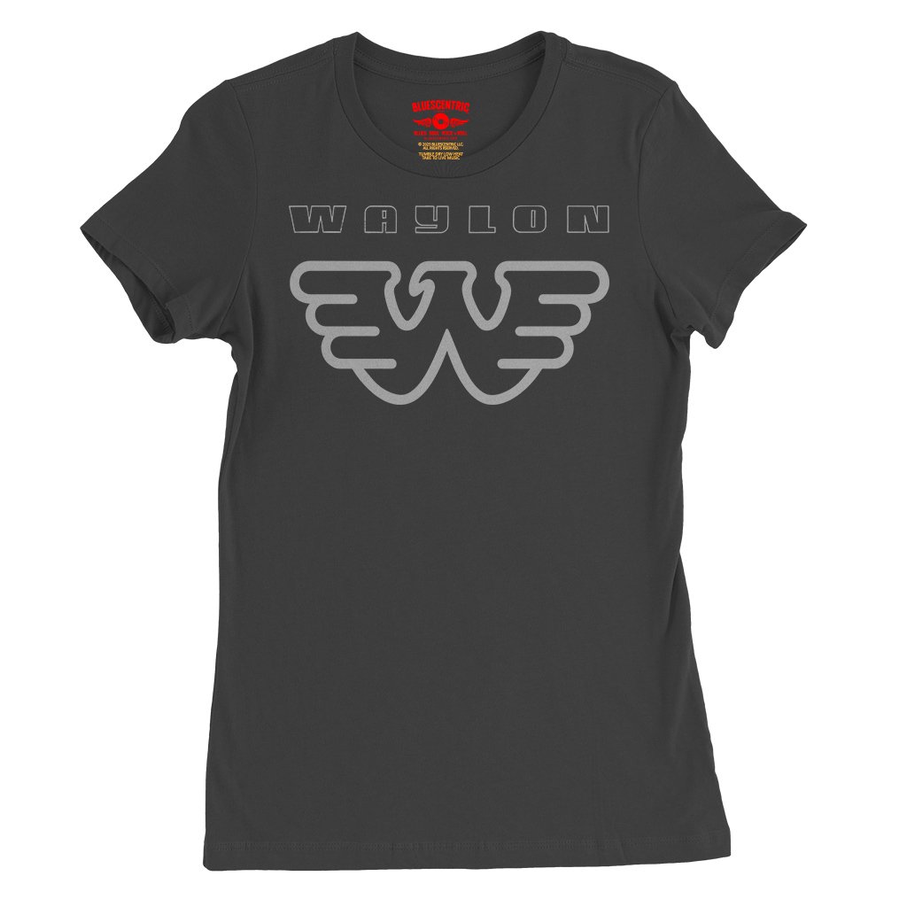 Waylon Jennings Black on Black Ladies T-Shirt - Relaxed Fit - Smoke