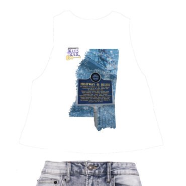 Highway 61 Blues Trail Marker Racerback Crop Top - Women's - White