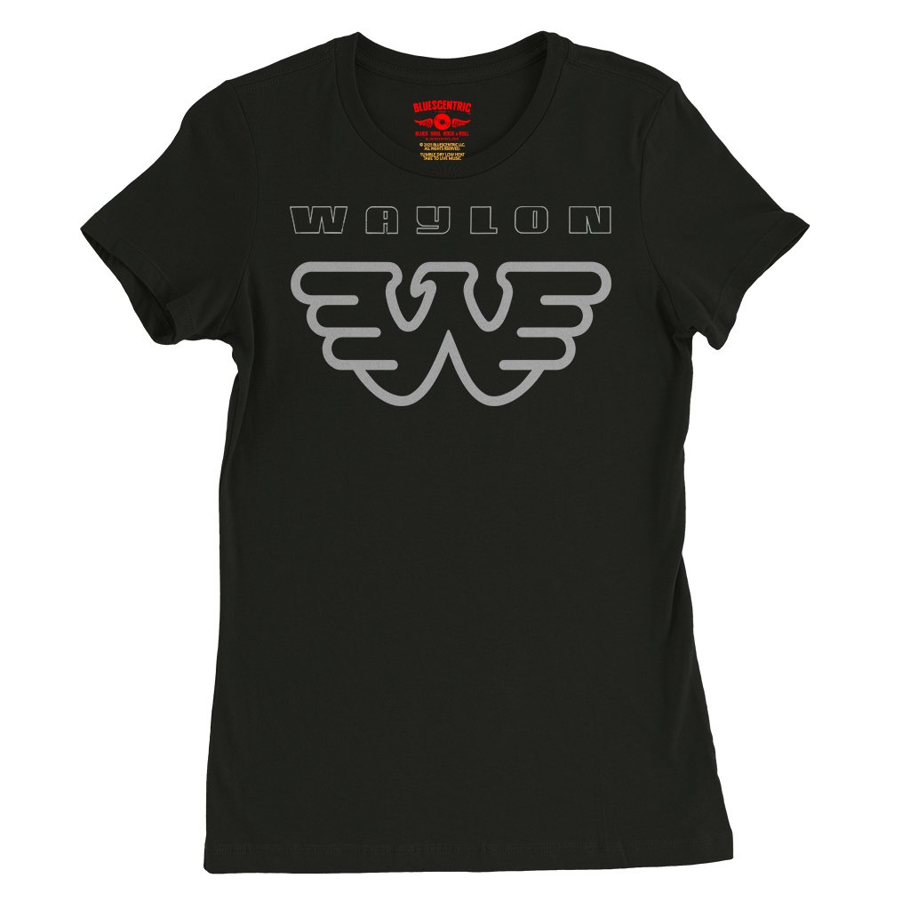 Waylon Jennings Black on Black Ladies T-Shirt - Relaxed Fit - Vintage Black