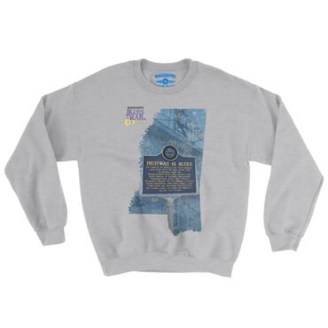 Highway 61 Blues Trail Marker Crewneck Sweatshirt - Grey Heather