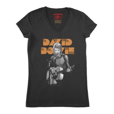 David Bowie Glam Rock V-Neck T Shirt - Women's - Black