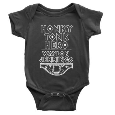 Waylon Jennings Honky Tonk Hero Baby Onesie - Black