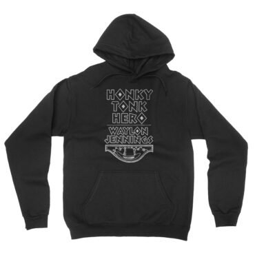 Waylon Jennings Honky Tonk Hero Hooded Pullover Jacket - Black