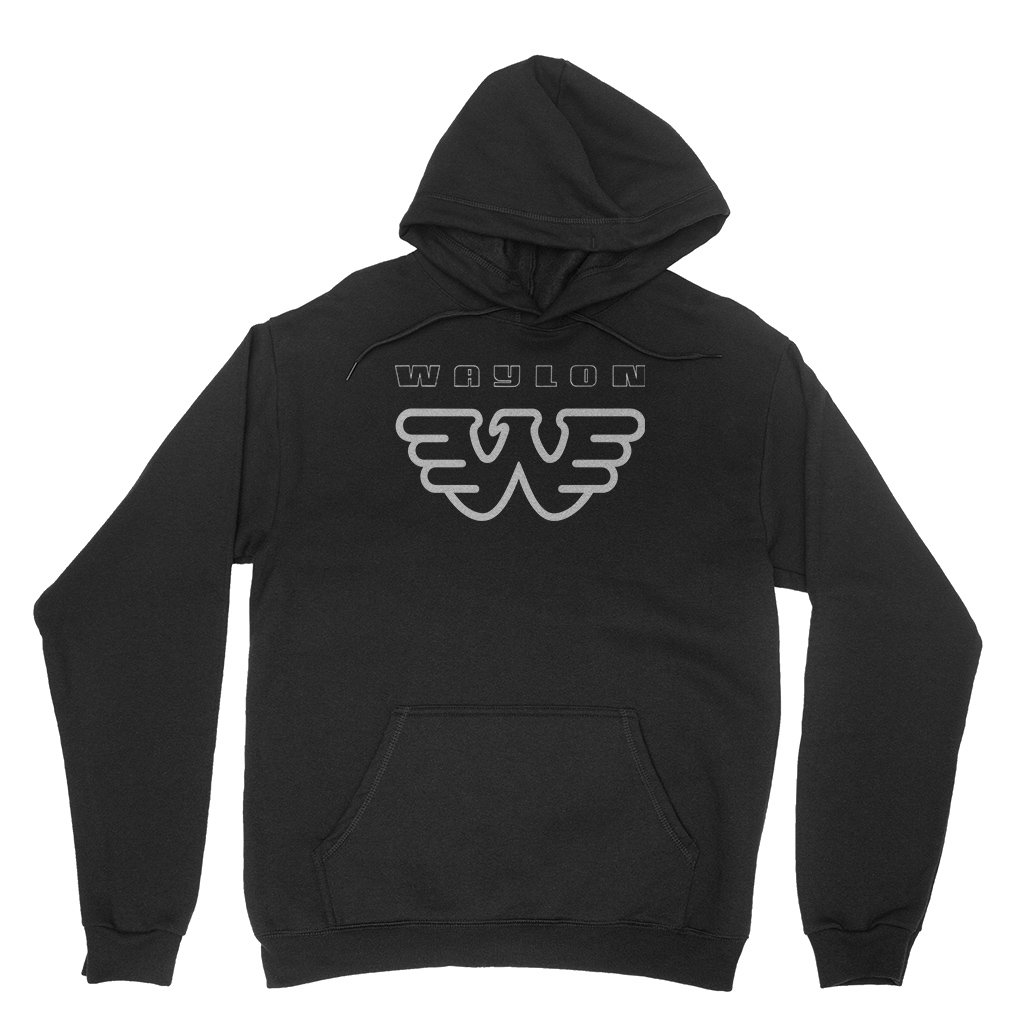 Waylon Jennings Black on Black Hooded Pullover Jacket - Black