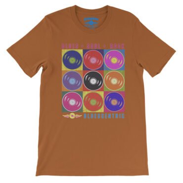 Bluescentric Pop Culture Vinyl T-Shirt - Lightweight Vintage Style - Burnt Orange