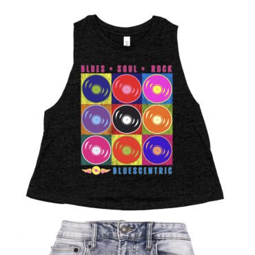 Bluescentric Pop Culture Vinyl Racerback Crop Top - Women's - Black