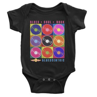 Bluescentric Pop Culture Vinyl Baby Onesie - Black