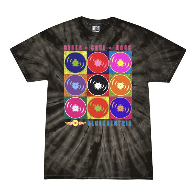 Bluescentric Pop Culture Vinyl Tie-Dye T-Shirt – Black – Bluescentric