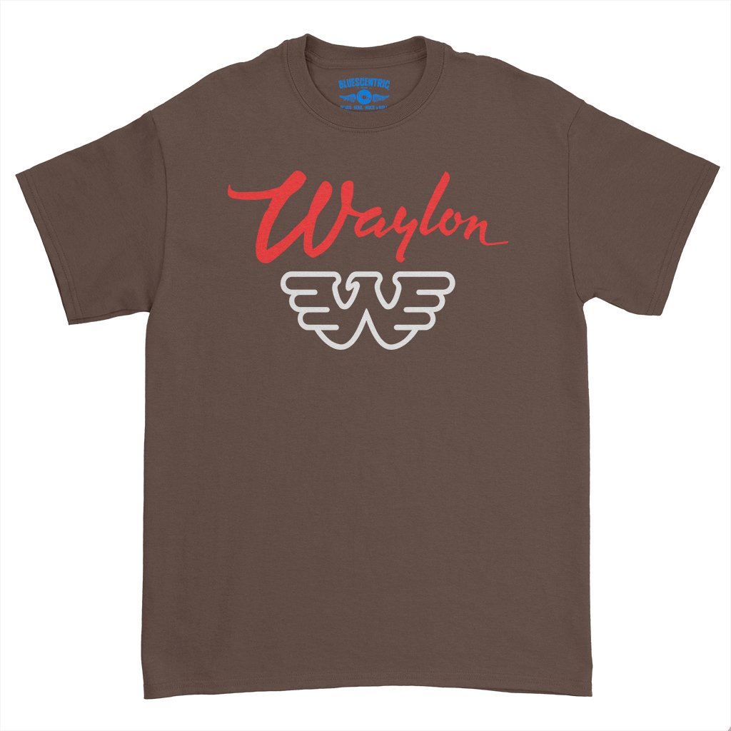 Waylon Jennings Logo T-Shirt - Heavy Cotton - Chocolate