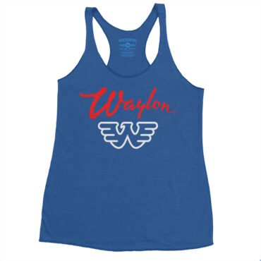 Waylon Jennings Logo Racerback Tank - Women's - Vintage Royal