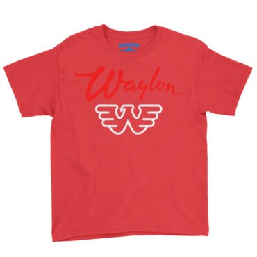 Waylon Jennings Logo Youth T-Shirt - Lightweight Children & Toddlers - Red