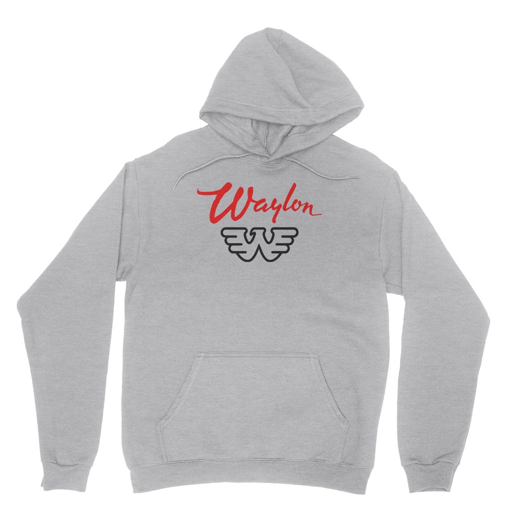 Waylon Jennings Logo Hooded Pullover Jacket - Ash