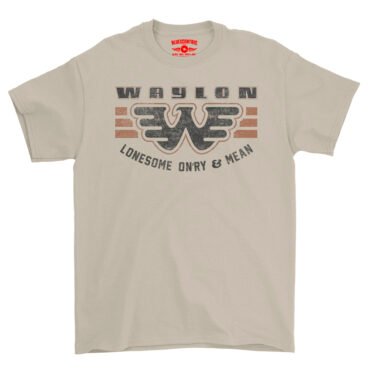 Waylon Jennings Lonesome Onry & Mean T-Shirt - Heavy Cotton - Sand