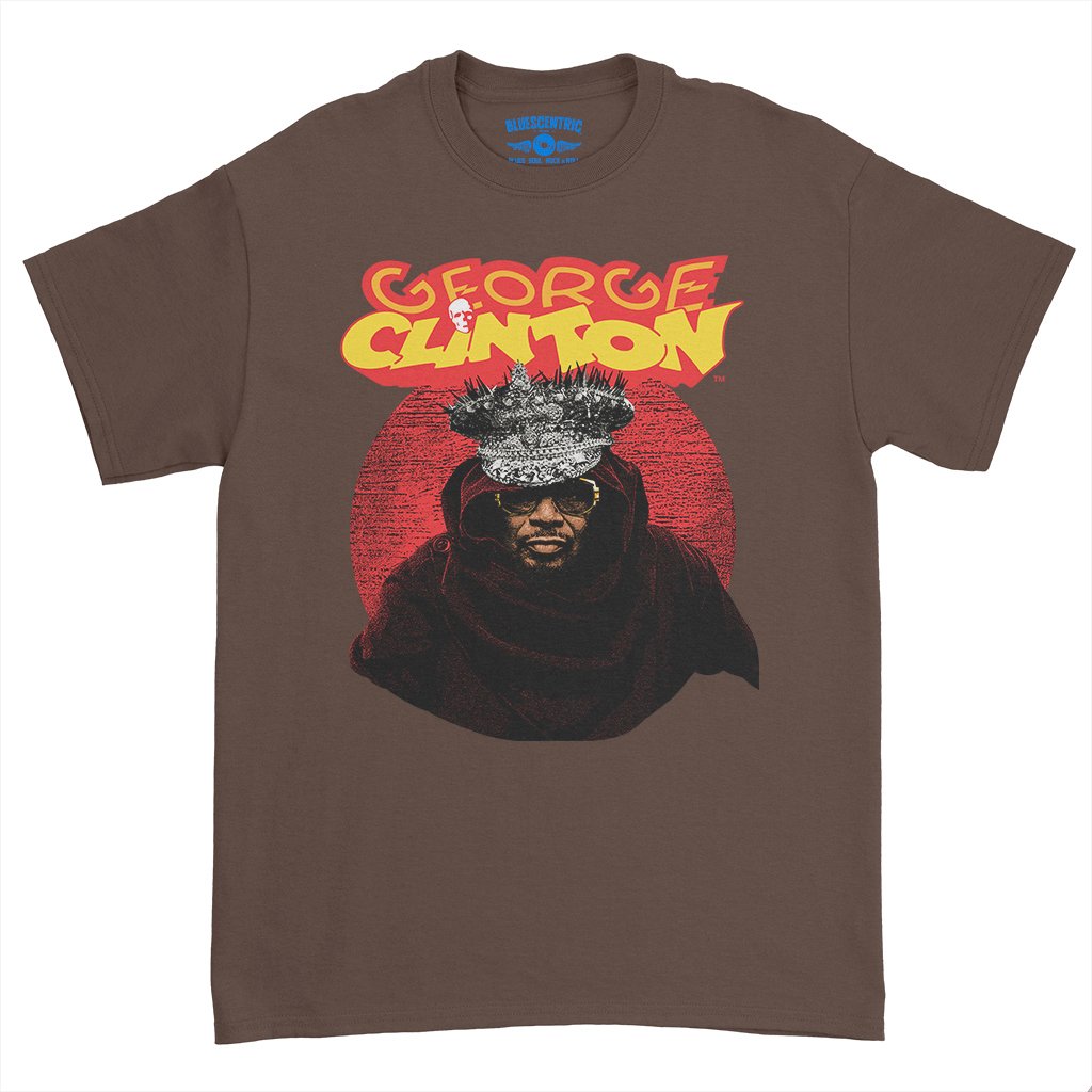 George Clinton Funky Crown T-Shirt - Heavy Cotton - Chocolate