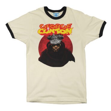 George Clinton Funky Crown Ringer T-Shirt - Cream-Black