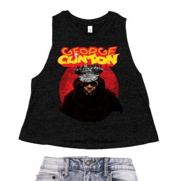 George Clinton Funky Crown Racerback Crop Top - Women's - Black
