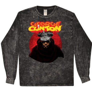 George Clinton Funky Crown T-Shirt - Black Mineral Wash - Black