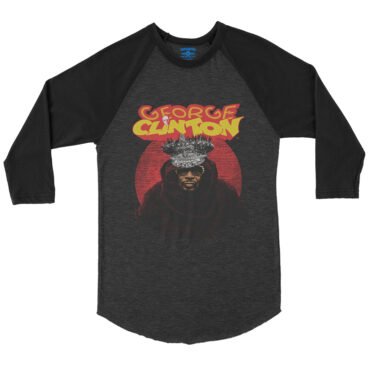 George Clinton Funky Crown Baseball T-Shirt - Black-HBlack