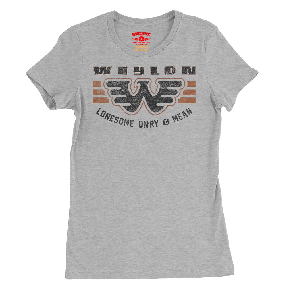Waylon Jennings Lonesome Onry & Mean Ladies T-Shirt - Relaxed Fit - Athletic Heather