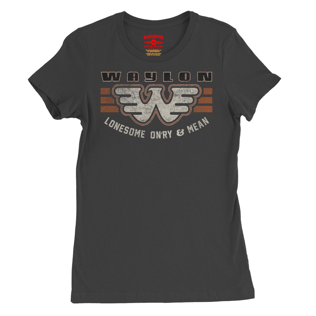 Waylon Jennings Lonesome Onry & Mean Ladies T-Shirt - Relaxed Fit - Smoke