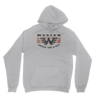 Waylon Jennings Lonesome Onry & Mean Hooded Pullover Jacket - Ash