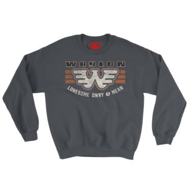 Waylon Jennings Lonesome Onry & Mean Crewneck Sweatshirt - Navy