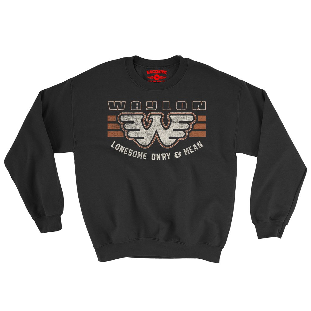 Waylon Jennings Lonesome Onry & Mean Crewneck Sweatshirt - Black