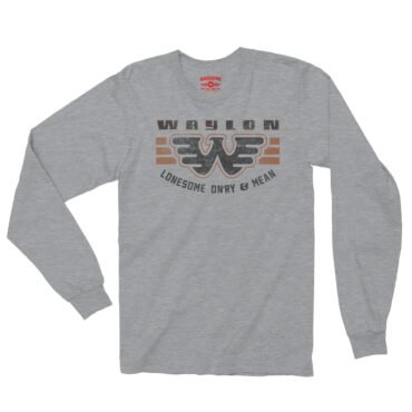 Waylon Jennings Lonesome Onry & Mean Long Sleeve T-Shirt - Athletic Heather