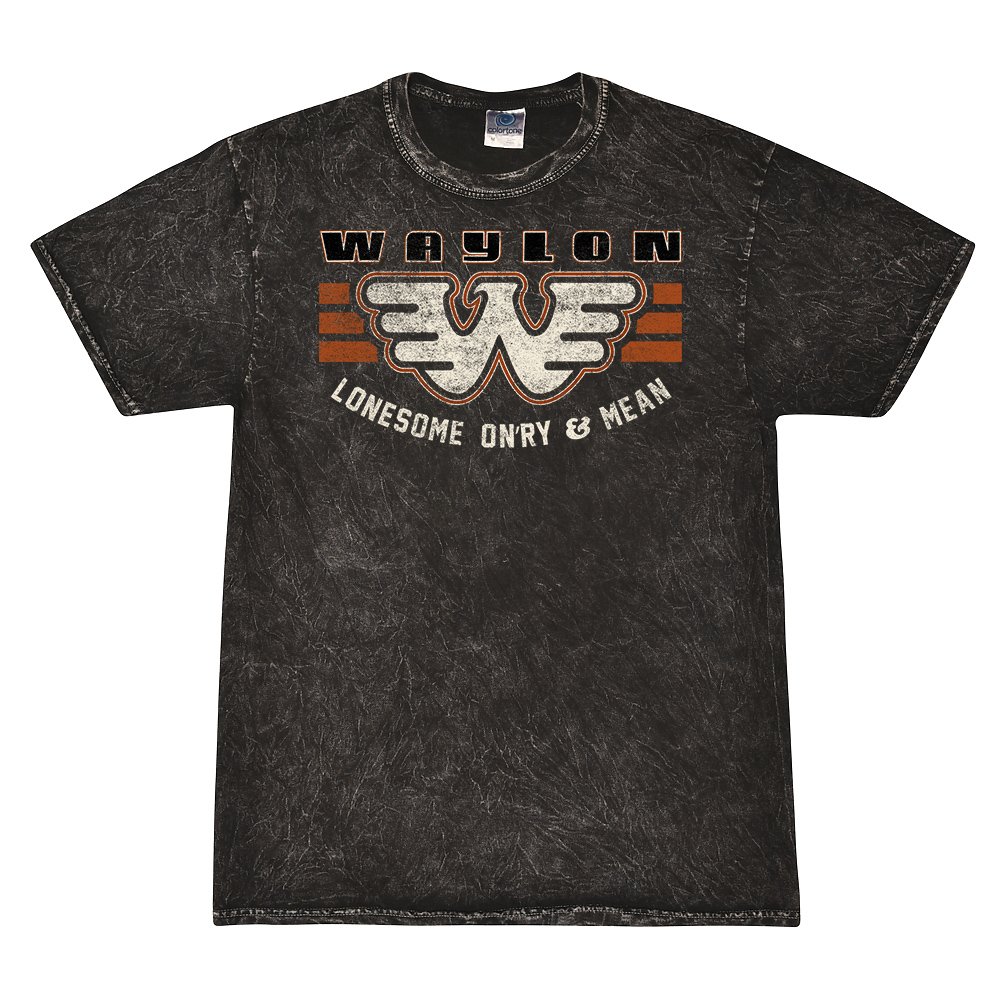 Waylon Jennings Lonesome Onry & Mean Mineral Wash Shirt - Black - Black
