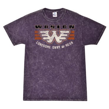 Waylon Jennings Lonesome Onry & Mean Mineral Wash Shirt - Purple - Purple