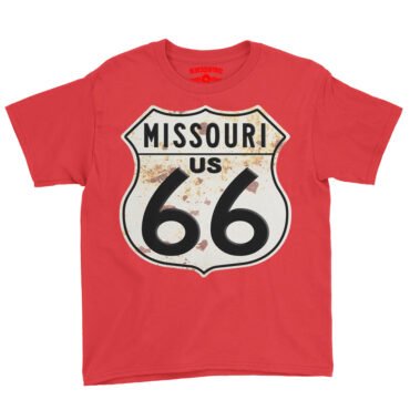 Route 66 Missouri Youth T-Shirt - Lightweight Children & Toddlers - Red
