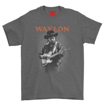 Waylon Jennings Guitar T-Shirt - Heavy Cotton - Dark Heather