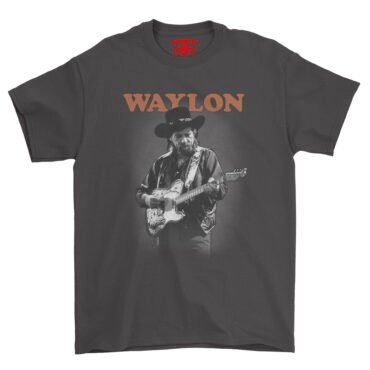 Waylon Jennings Guitar T-Shirt - Heavy Cotton - Black
