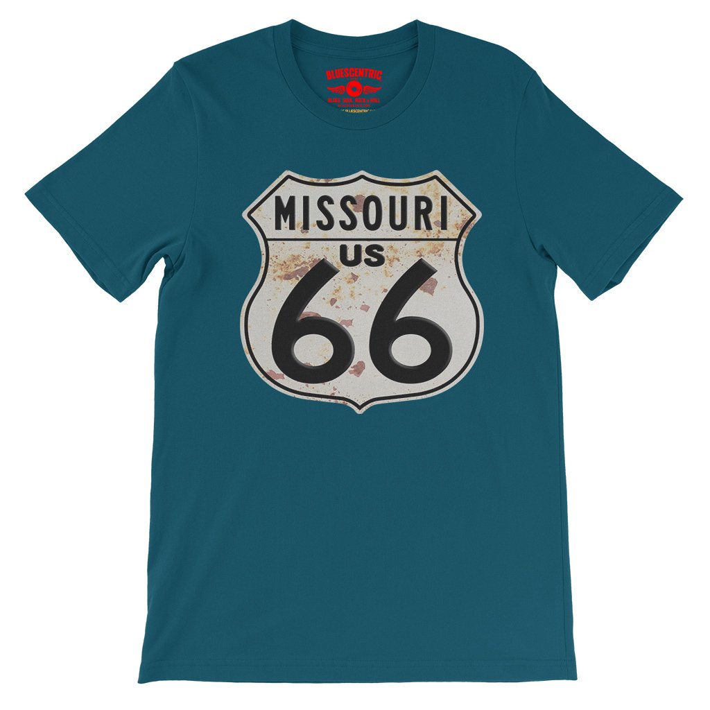 Route 66 Missouri T-Shirt - Lightweight Vintage Style - Deep Teal