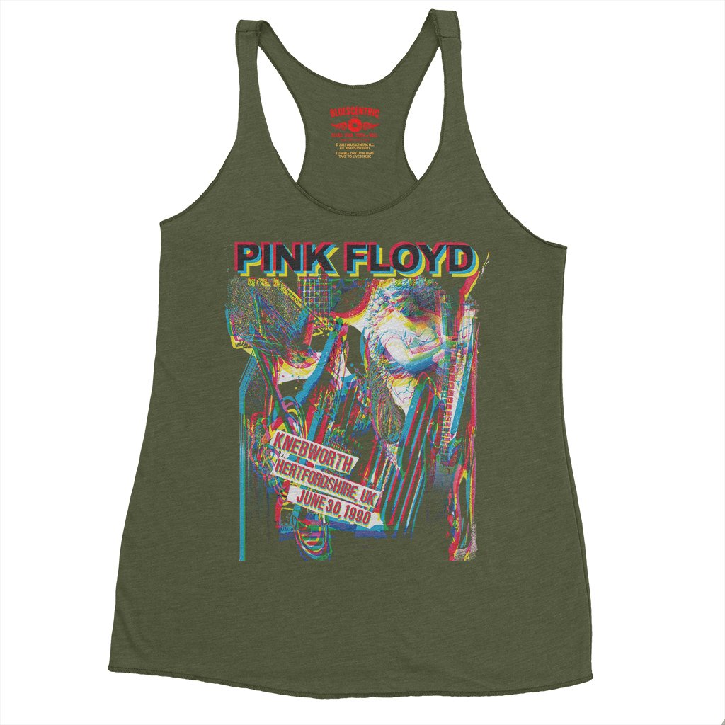 Pink Floyd Knebworth 1990 Racerback Tank - Women's - Military Green