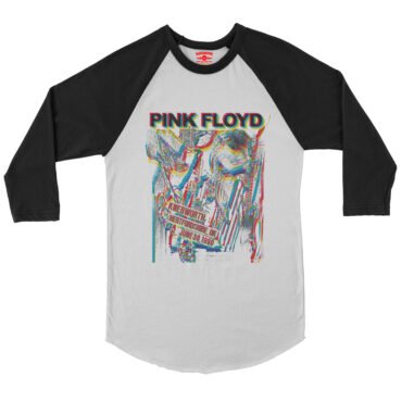 Pink Floyd Knebworth 1990 Baseball T-Shirt - White-Black