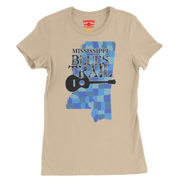 Mississippi Blues Trail Counties Ladies T-Shirt - Relaxed Fit - Sand Dune