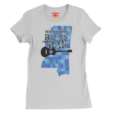 Mississippi Blues Trail Counties Ladies T-Shirt - Relaxed Fit - White