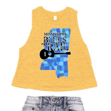 Mississippi Blues Trail Counties Racerback Crop Top - Women's - Heather Mustard