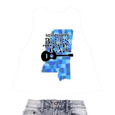 Mississippi Blues Trail Counties Racerback Crop Top - Women's - White