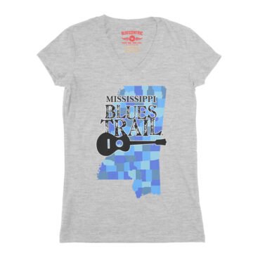 Mississippi Blues Trail Counties V-Neck T Shirt - Women's - Athletic Heather