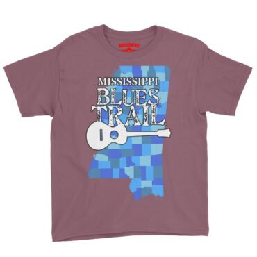 Mississippi Blues Trail Counties Youth T-Shirt - Lightweight Children & Toddlers - Heather Maroon
